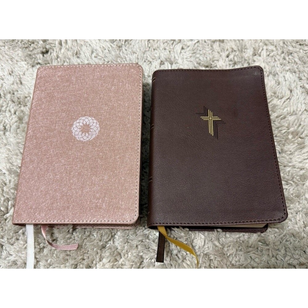 NIV Bibles Larger Print Compact Brown Pink Zondervan Red Letter Gilded Edge